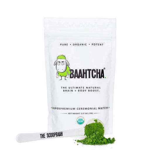 Baahtcha - USDA Organic Matcha Green Tea Powder - Premium Ceremonial Grade - Value Size Lowest Price - Natural Caffeine Energy Drink Mix, Antioxidant - 70g