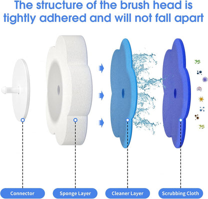 Topo Bear Toilet Bowl Brush Set - 40 Disposable Wand Refills for Effortless Cleaning