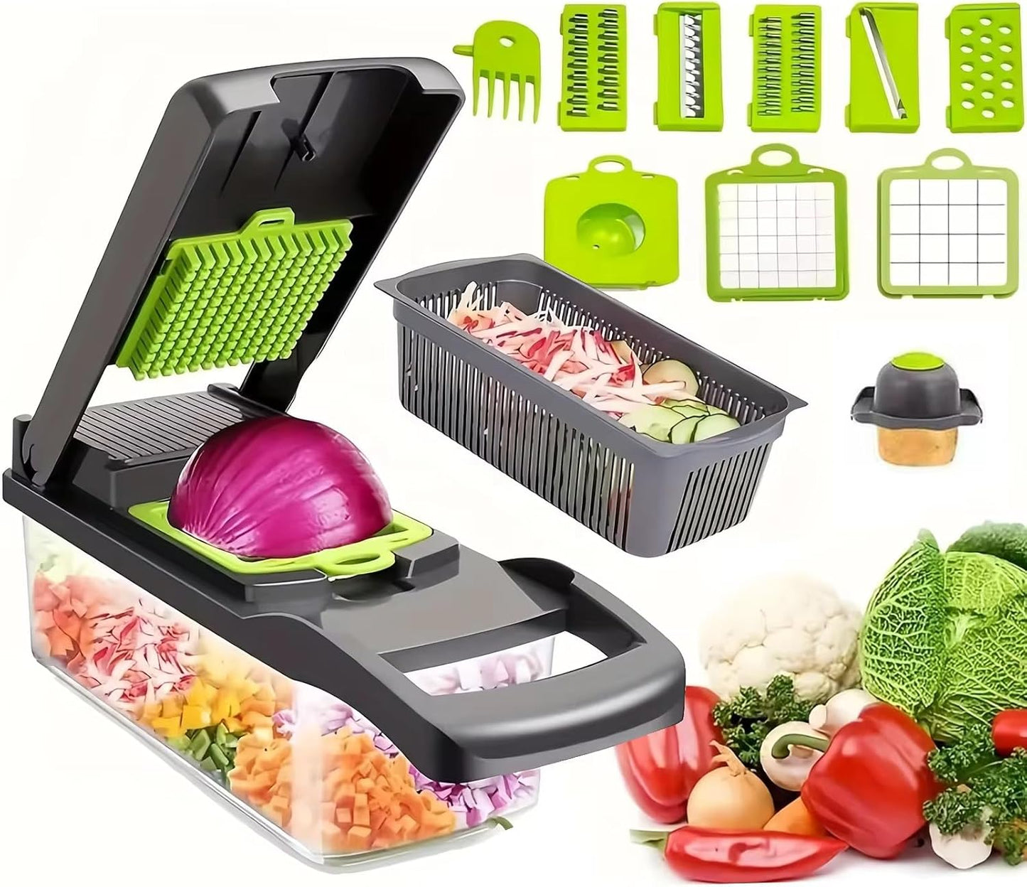 Skiennix Onion Cutter | Multifunctional Vegetable Chopper & Mandoline Slicer - Ideal for Easy Food Prep