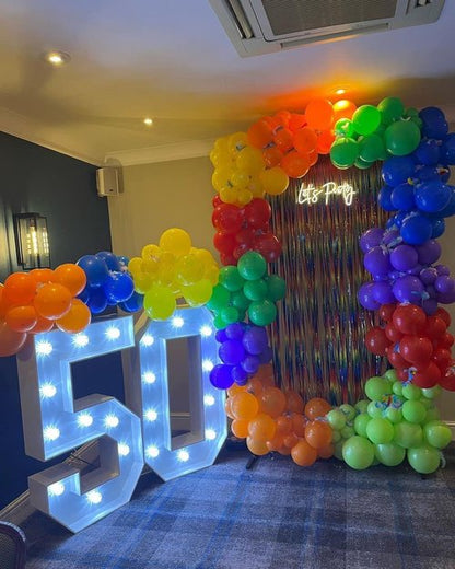 KBZVNAF Rainbow Balloons - 50 Pack of 12-Inch Assorted Bright Latex Balloons for Parties & Celebrations