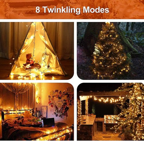 MASHANG Christmas Lights - 50 LED Battery Operated String Lights with Timer | Waterproof Warm White for Indoor/Outdoor Decor