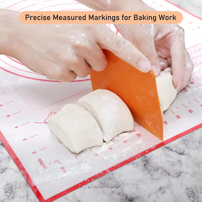 Skiennix Silicone Pastry Baking Mat - Large 16x24 Inch Non-Stick Rolling Sheet for Cookies & Pizza