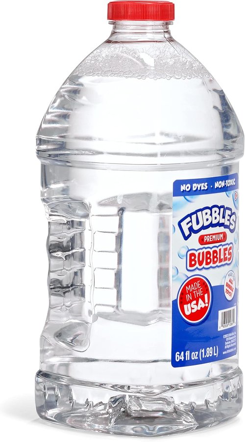 Fubbles Little Kids Bubbles - 64oz Non-Toxic Bubble Solution | Refill for Bubble Machines & Toys