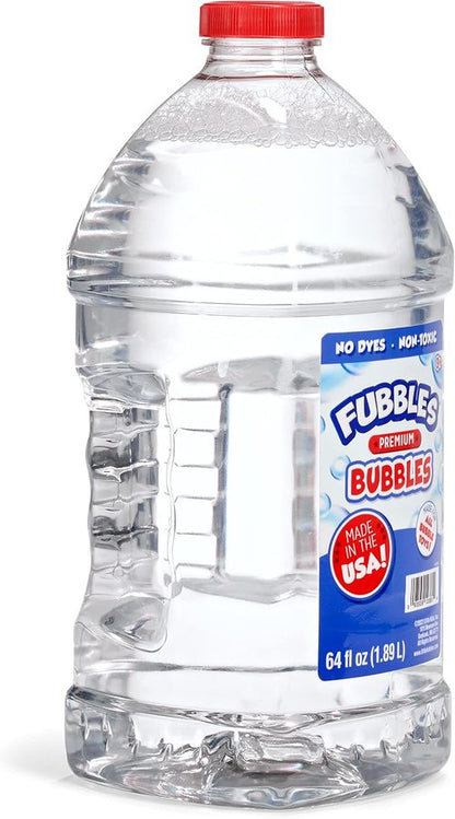 Fubbles Little Kids Bubbles - 64oz Non-Toxic Bubble Solution | Refill for Bubble Machines & Toys