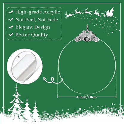 Stained Glass Effections Christmas Ornament - 2D Acrylic Art for Tree Decor | Unique White Elephant Gift