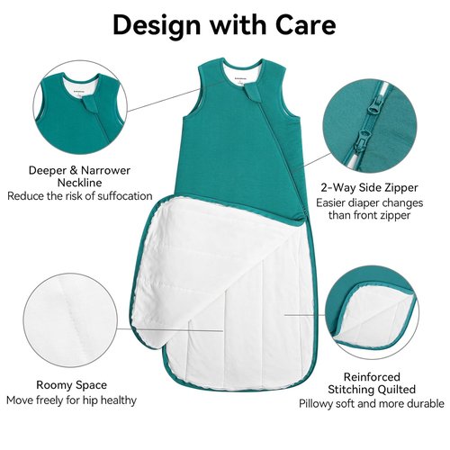 BubblePanda Modal Sleep Sack - Super Soft 1.0 Tog Toddler Blanket for 6-12 Months | 2-Way Zipper
