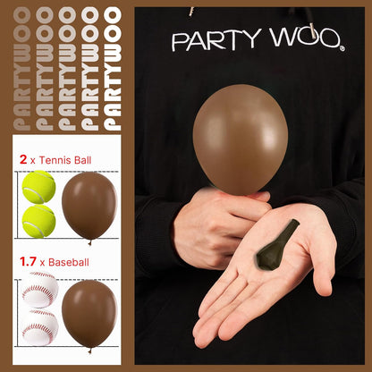 PartyWoo Brown Balloons - 50pcs 5 Inch Mini Boho Neutral Coffee Tan Latex for Weddings & Events