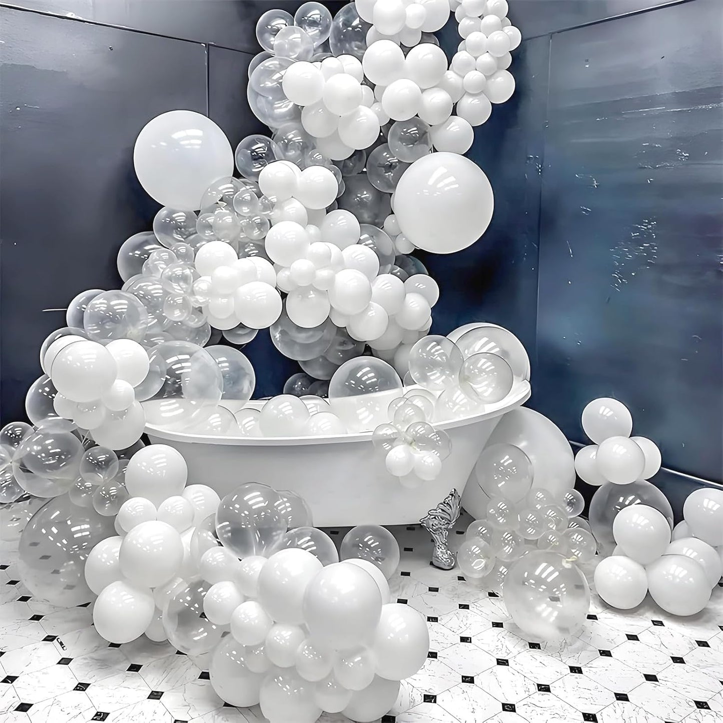 Skiennix Clear Balloons - 12 Inch Transparent Latex Balloons | 50 Pack for Baby Showers & Parties