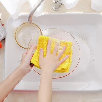 Homaxy Kitchen Dish Cloths - Ultra Soft 100% Cotton Waffle Weave, Quick Drying, 12x12 Inches, 6-Pack, Yellow