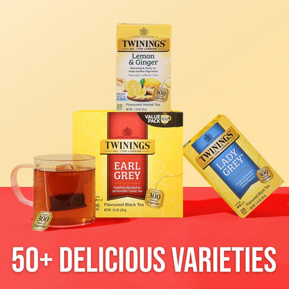 Twinings Earl Grey Black Tea - Citrus & Bergamot Flavor, 100 Individually Wrapped Teabags