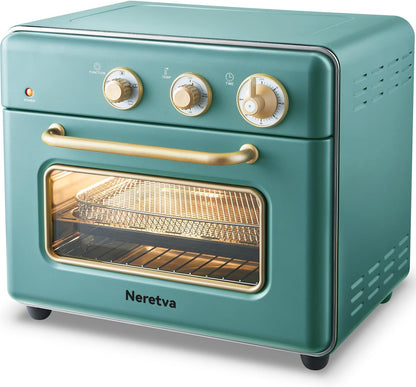 Neretva Toaster Oven & Air Fryer - 6-in-1 Compact 21 QT Stainless Steel Combo | 1500W Rapid Heat