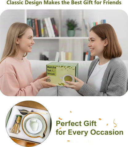 Skiennix Matcha Whisk Set - Complete Matcha Kit with Bowl, Bamboo Whisk, and Accessories | Perfect Gift for Women