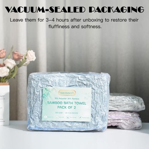 SEISSO Bath Towels Set Extra Large 63 x 35 in, Oversized Bath Sheets 70% Polyester 30% Viscose Fiber from Bamboo, Ultra Soft Absorbent Quick Dry Shower Towel for Bathroom Hotel Pool SPA Gym, 4 Pack