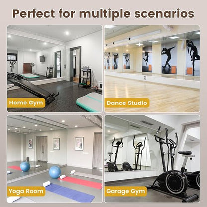 LOAAO Home Gym Mirror - 48"x30" Frameless Tempered Glass Workout Mirrors for Home Gym & Dance Studio