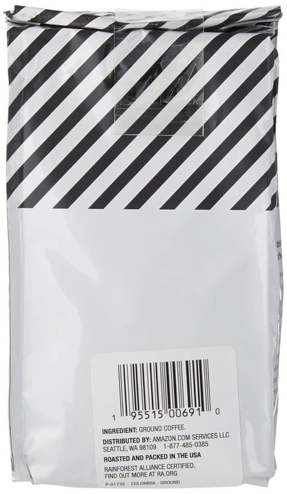 Colombia Ground Coffee by Amazon Fresh - Medium Roast, 12 Ounce Bag for Rich Flavor