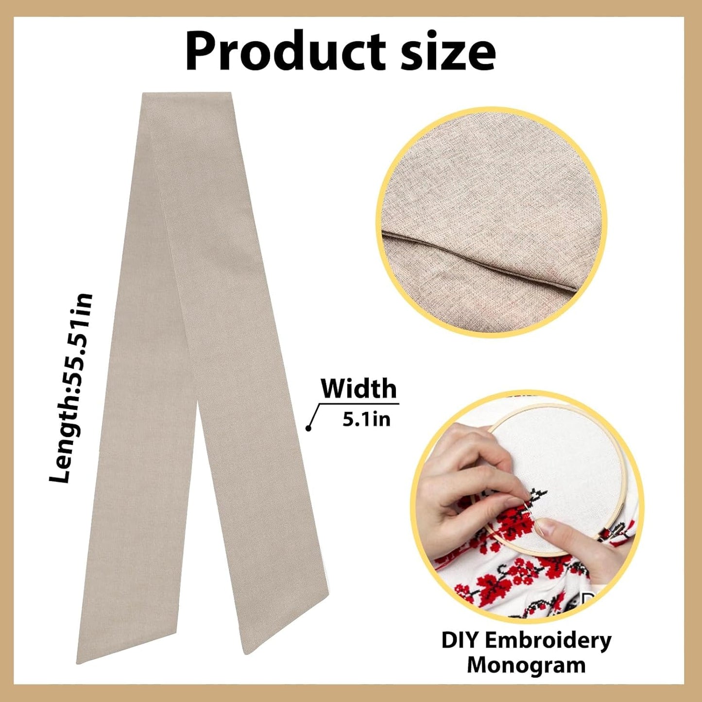 Regine Switzerland Christmas Wreath Sash - Natural Burlap Decor for Front Door | Thanksgiving & Wedding Accents