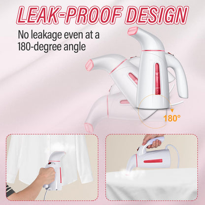OGHom Steamer for Clothes,Portable Handheld Travel Steamer,300ml Large Capacity,950W,30 Second Fast Heat Up Garment Steamer (Pink)