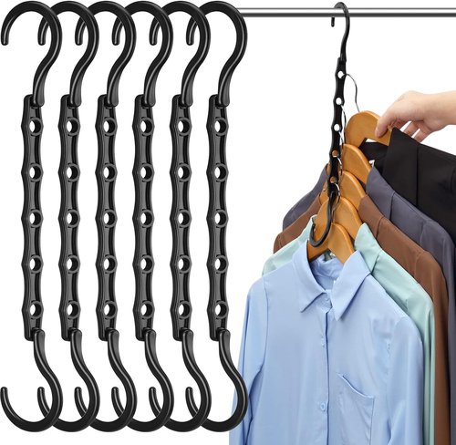 AMKUFO Closet Organizers - 12 Pack Space-Saving Hangers for Efficient Closet Organization | Ideal for Dorms & Small Apartments