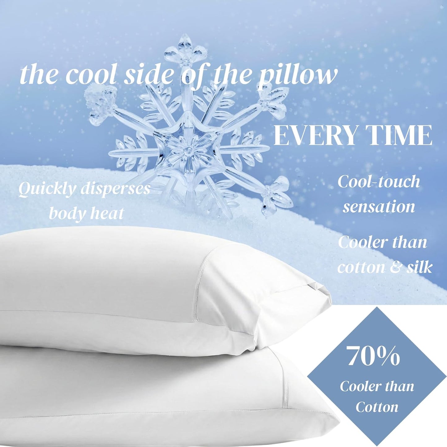 Beckham Hotel Collection Bed Pillows - Cooling Pillowcases for Hot Sleepers | Queen Size Set of 2, Soft Down Alternative
