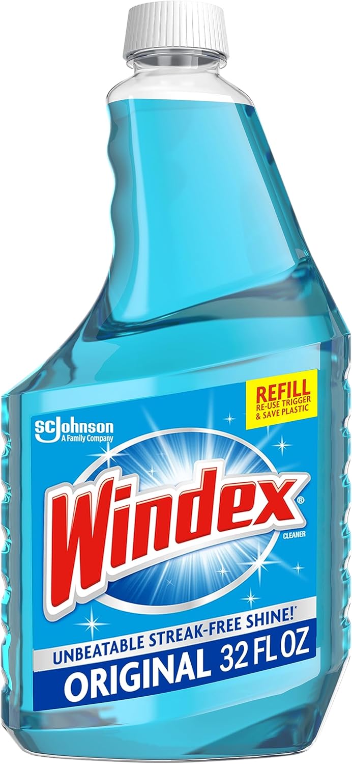 Windex Glass Cleaner Spray - Eco-Friendly 100% Recycled Plastic Bottle | Original Blue Scent, 32 Fl Oz
