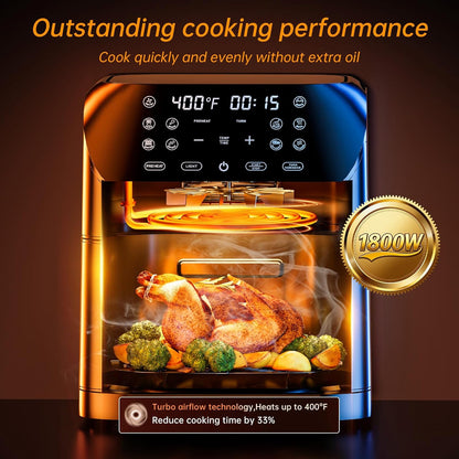 Panana Air Fryer 8.5QT - Compact 10 Preset Functionality with Easy View Window & LED Display