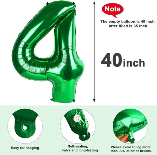 40 Inch Dark Green Number 4 Balloon by [Brand Name] | Perfect for Birthdays, Graduations & Weddings