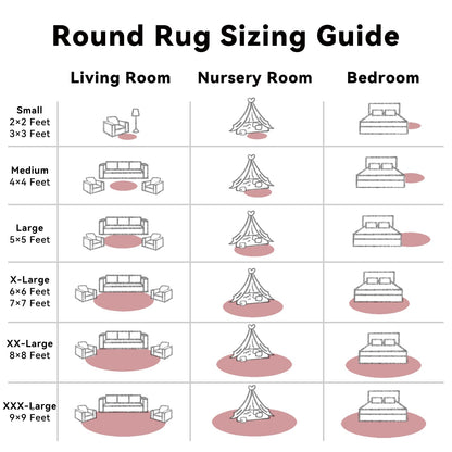 OLANLY Pale Pink Round Rugs for Bedroom - Machine Washable, 7 ft Circle Area Rugs for Living Room, Soft and Fluffy Shaggy Carpet for Teen Girls and Boys, Nursery Rooms, Dorms, Home Decor Aesthetic