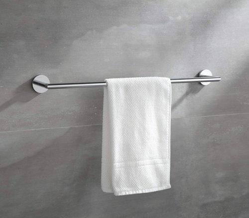 BUVELOT Towel Racks for Bathroom, Chrome Towel Bar, Wall Mounted Towel Holder, Modern Hotel Style Bath Towel Rail, Brass, 077070-CR Leo Series