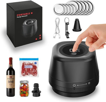 Mason Vacuum Sealer Kit - Compact Electric Canning Sealer for Jars & Bags | Includes Lids & Accessories