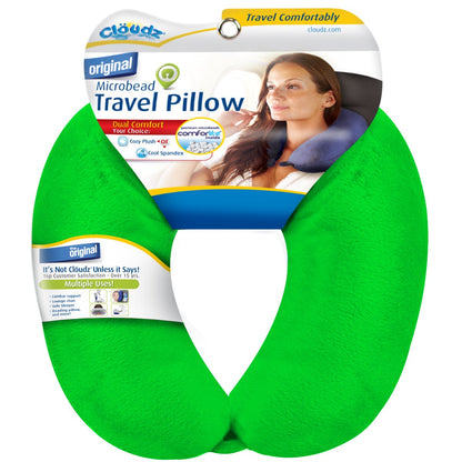 Cloudz Microbead Travel Neck Pillow - Bright Green