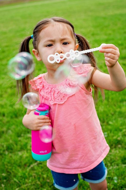 Ello Emma 14oz Vacuum Insulated Kids Water Bottle - Straw, Leak-Proof Lid & Carrying Handle