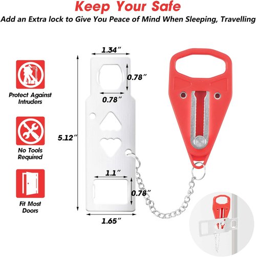 AceMining Portable Door Lock - Enhance Home Security & Privacy | Ideal for Travel, Hotels, Apartments