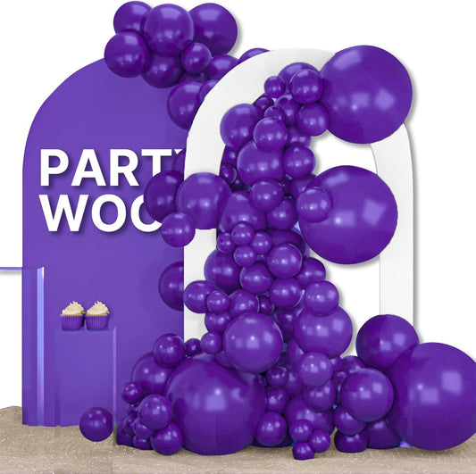PartyWoo Dark Purple Balloon Arch Kit - 155pcs in 5-18 Inch Sizes for Birthday & Baby Shower Decor