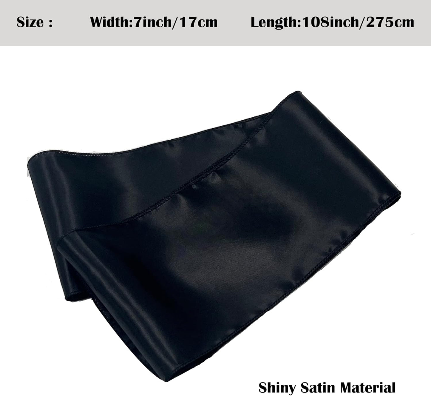 Skiennix Satin Chair Sashes Bows - 12PCS Elegant Ribbon Ties for Wedding & Party Decor | Black