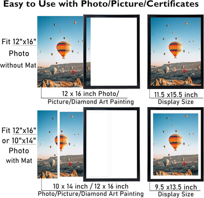 12x16 Black Picture Frame by [Brand Name] - Perfect for 30x40cm Diamond Paintings & Photos
