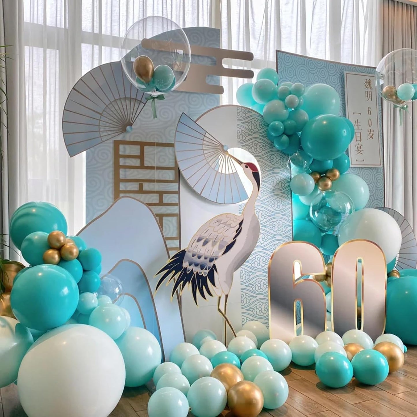 Voircoloria Teal Balloon Garland Kit - 90 Pack of 5-18 Inch Balloons for Graduation, Weddings & Parties