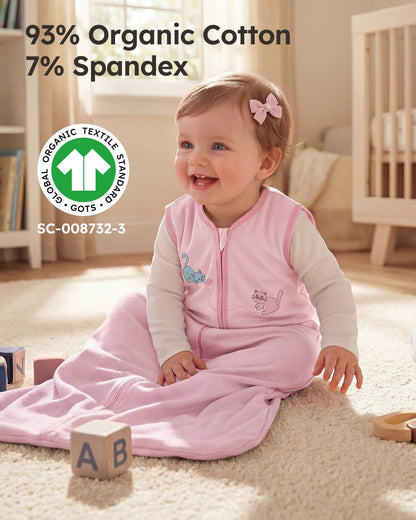 Yoofoss Baby Sleep Sack | 100% Organic Cotton Wearable Blanket for 12-18 Months | 2-Way Zipper, 3 Pack