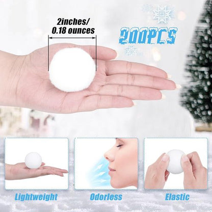 Fovths 200 Pack Snow Toy Balls - Realistic 2-Inch Fake Snowballs for Indoor & Outdoor Winter Fun