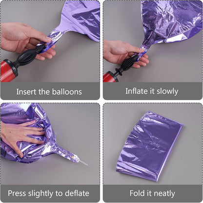 PartyWoo Metallic Purple Foil Balloons - 22 Inch Jumbo Round Mylar Balloons for Birthday & Halloween Decor