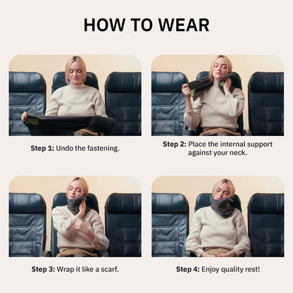 trtl Pillow - Scientifically Proven, Super Soft Neck Support Travel Pillow for Airplanes - Lightweight and Machine Washable - Ergonomic Design for Traveling on Flights, Cars, and Trains - Black