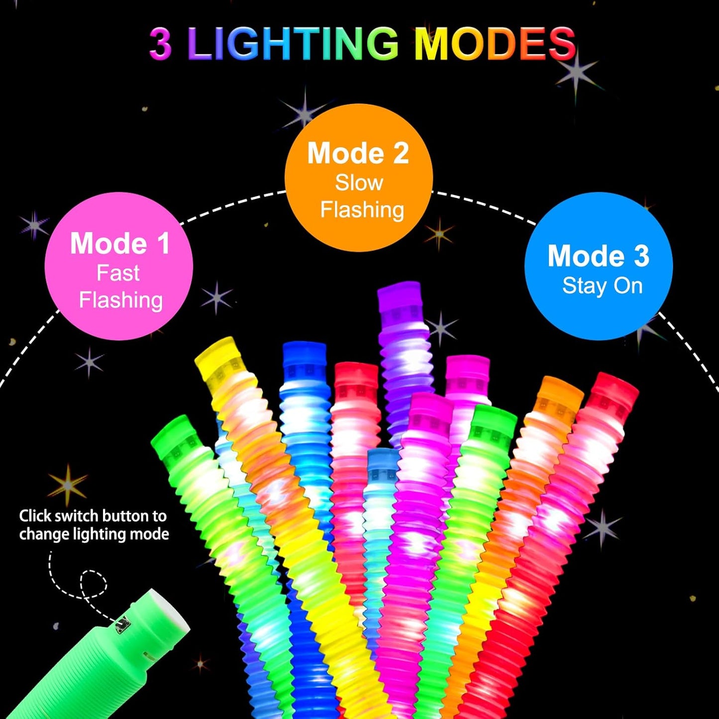 UrChoice Glow Sticks - 16PCS LED Pop Tubes Party Favors | Glow Necklaces & Bracelets for Imaginative Play