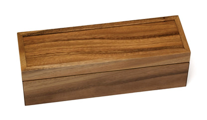 Lipper International Acacia Wood Tea Box with 4 Sections, 12-1/2" x 4-1/8" x 3-7/8"