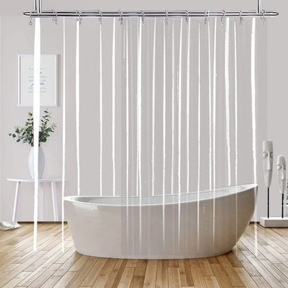 YISURE Clawfoot Tub Shower Curtain, Wrap Around Clear Shower Curtain Liner with 6 Bottom Magnets PEVA Extra Wide Bathtub Curtain for Bathroom Vintage Freestanding Tub 180’’W x 70’’L