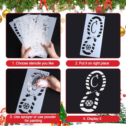 Santa Footprint Stencil by Christmas | Create Magical Holiday Decor with Fake Snow | Perfect for Crafting