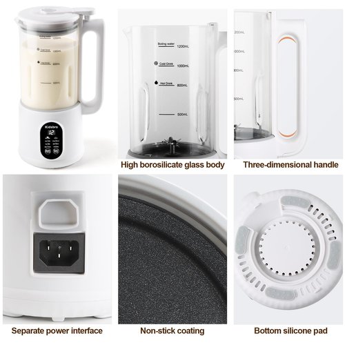 8 in 1 Automatic Nut Milk Maker, Almond Milk Maker,40oz （1200ML）Automatic Soy Milk Maker for Homemade Oat, Coconut, Soy, Plant Based Milks with Delay Start/Keep Warm/Boil Water
