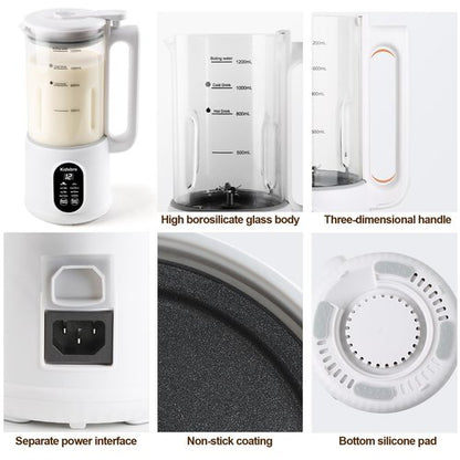 8 in 1 Automatic Nut Milk Maker, Almond Milk Maker,40oz （1200ML）Automatic Soy Milk Maker for Homemade Oat, Coconut, Soy, Plant Based Milks with Delay Start/Keep Warm/Boil Water