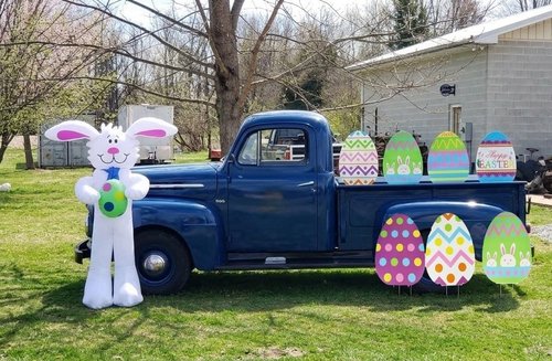 GIFTEXPRESS 6-Pack Giant Easter Egg Yard Signs - Large Spring Party Decorations with Metal Stakes