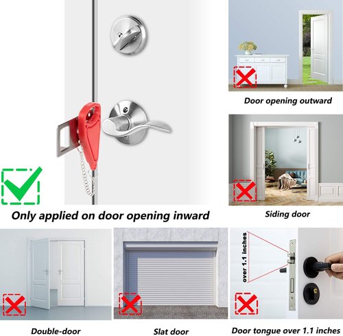 AceMining Portable Door Lock - Enhance Home Security & Privacy | Ideal for Travel, Hotels, Apartments