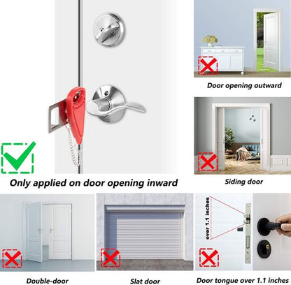 AceMining Portable Door Lock - Enhance Home Security & Privacy | Ideal for Travel, Hotels, Apartments