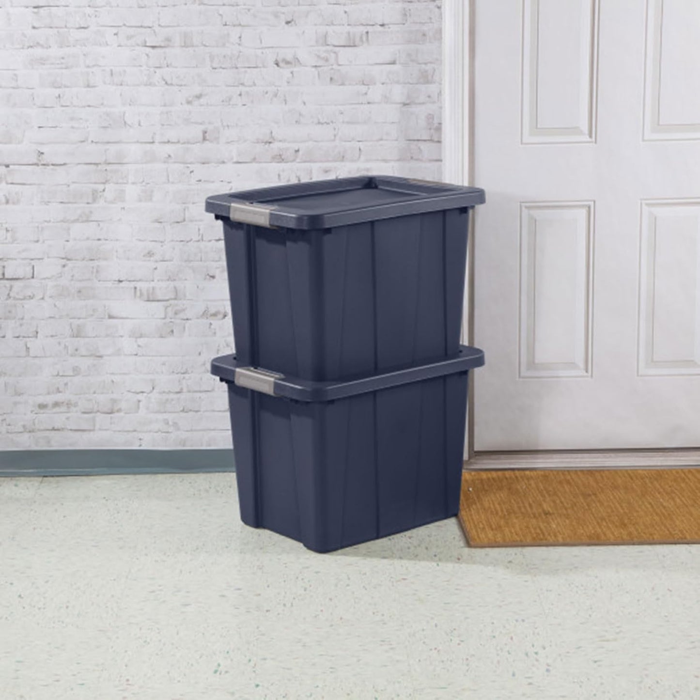 Sterilite 18 Gallon Heavy Duty Storage Bins - 6-Pack with Lids in Dark Indigo | Durable Tuff1 Design